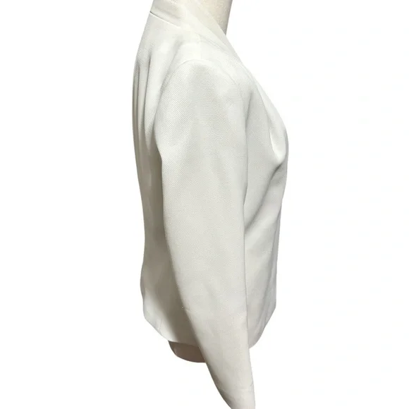 Reiss Sancia White Open Front Blazer Size 2 Minimalist Work Jacket - Picture 3 of 7